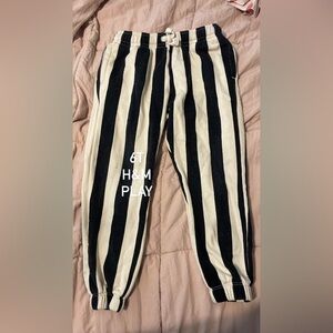 H&M Black and White Striped Leggings